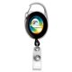 aerial view a black 30 cord retractable carabiner style badge reel badge holder, image 2 of 2