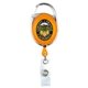 aerial view a trans orange 30 cord retractable carabiner style badge reel badge holder, image 2 of 2