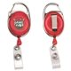 aerial view a trans red 30 cord retractable carabiner style badge reel badge holder, image 2 of 2