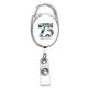 aerial view a white 30 cord retractable carabiner style badge reel badge holder, image 2 of 2