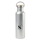 aerial view a metallic silver aviana(tm) metallics double wall stainless steel wine bottle - 25 oz, image 1 of 4