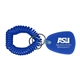 a blue wrist coil keychain
