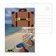 a group of post card with full - color suitcase luggage tag