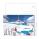 a group of post card with full - color blue plane luggage tag
