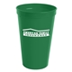 aerial view a kelly green 22 oz poly stadium cup, image 1 of 2