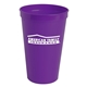 aerial view a purple 22 oz poly stadium cup, image 1 of 2