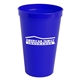aerial view a royal blue 22 oz poly stadium cup, image 1 of 2