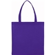 aerial view a purple small zeus non - woven convention tote, image 1 of 2