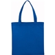 aerial view a royal blue small zeus non - woven convention tote, image 1 of 2