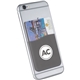 aerial view a gray slim silicone card wallet, image 1 of 3