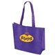 aerial view a purple non woven textured tote bag - full color, image 2 of 2