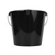 aerial view a black heavy duty 7 quart utility bucket, image 1 of 2
