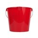 aerial view a red heavy duty 7 quart utility bucket, image 1 of 2