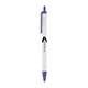 aerial view a white w/purple trim vibrant color click pen, image 1 of 2
