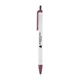 aerial view a white w/burgundy trim vibrant color click pen, image 1 of 2