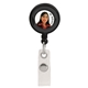 aerial view a black retractable badge holder - alligator clip, image 1 of 2