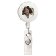 aerial view a white retractable badge holder - alligator clip, image 1 of 2
