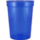 a royal blue 12 oz custom smooth plastic stadium cup