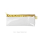 a clear bag & metallic gold zipper vinyl pixie pen pouch
