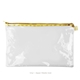 a clear bag & metallic gold zipper dottie pouch - clear vinyl