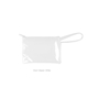a clear bag & white zipper poptart to go vinyl coin pouch