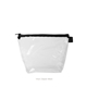 a clear bag & black zipper tweedle dum cosmetic bag