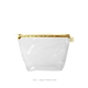 a clear bag & metallic gold zipper tweedle dum cosmetic bag