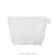 a clear bag & white zipper tweedle dee cosmetic bag