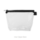 a clear bag & black zipper tweedle dee cosmetic bag