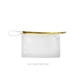 a clear bag & metallic gold zipper jetsetter medium - clear vinyl
