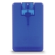 aerial view a translucent blue credit card style hand sanitizer spray, image 1 of 4