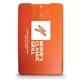 aerial view a translucent orange custom imprinted credit card sanitizer spray, image 1 of 4