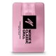 aerial view a translucent pink custom imprinted credit card sanitizer spray, image 1 of 4