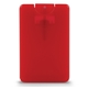 aerial view a translucent red credit card style hand sanitizer spray, image 1 of 4