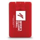 aerial view a translucent red custom imprinted credit card sanitizer spray, image 1 of 4