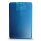 aerial view a translucent teal credit card style hand sanitizer spray, image 1 of 4