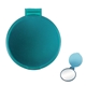 aerial view a translucent teal round compact mirror, image 1 of 3