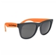 aerial view a black frame with orange trim vibrant sunglasses with black frame, image 1 of 2