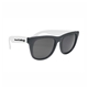 aerial view a black frame with white trim vibrant sunglasses with black frame, image 1 of 2