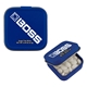 aerial view a dark blue promotional mini square mint tin with your logo, image 1 of 4