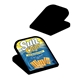 aerial view a black decaled chip bag clip, image 1 of 2
