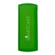 aerial view a translucent green promotional custom 5pc band aid dispenser, image 1 of 3