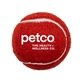 a red custom tennis balls - personalized imprinted logo
