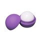 aerial view a purple/grape scented round lip balm with matte finish, image 1 of 3
