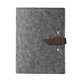 aerial view a slate gray leather & white waxed linen accent pinyon felt mini padfolio, image 1 of 2