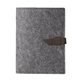 aerial view a slate gray leather & turquoise waxed linen accent pinyon felt mini padfolio, image 1 of 2
