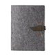 aerial view a slate gray leather & light rust waxed linen accent pinyon felt mini padfolio, image 1 of 2