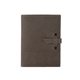 aerial view a slate gray leather & black linen accent mini tasker leather mini padfolio, image 1 of 2