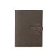 aerial view a slate gray leather & fuchsia linen accent mini tasker leather mini padfolio, image 1 of 2