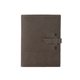 aerial view a slate gray leather & royal blue linen accent mini tasker leather mini padfolio, image 1 of 2